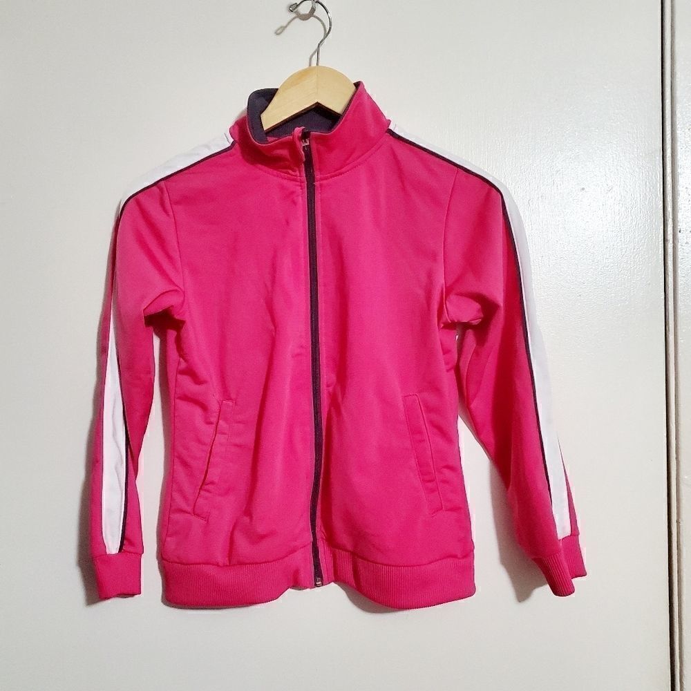 BCG Girls pink zip up sweater Size L 12/14